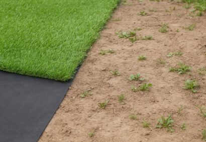 Pose de gazon synthétique sans géotextile sur un sol meuble